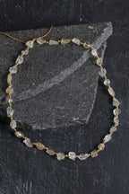 Sertifikalı Sitrin Naturel Doğal Taş Makrome Kolye