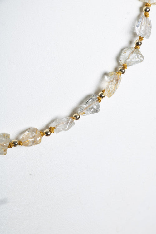 Sertifikalı Sitrin Naturel Doğal Taş Makrome Kolye