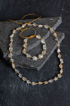 Sertifikalı Sitrin Naturel Doğal Taş Makrome Set