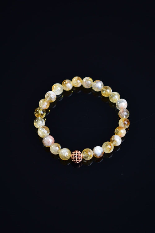 Certified Citrine Zircon Apparatus Natural Stone 8 mm Bracelet