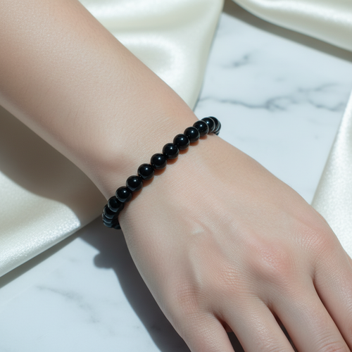 Sertifikalı Siyah Turmalin 8mm Doğal Taş Bileklik