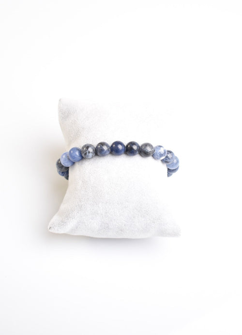 Sertifikalı Sodalit Doğal Taş Bileklik 8 mm