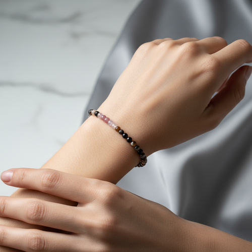 Sertifikalı Turmalin Doğal Taş Bileklik 4 mm