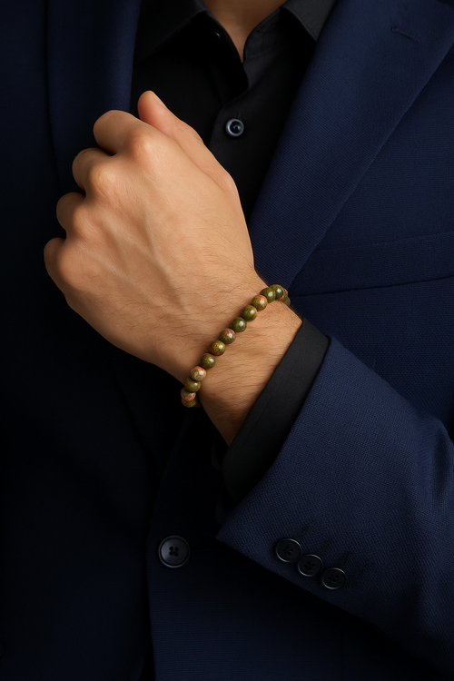 Sertifikalı Unakit Doğal Taş Bileklik 8 mm