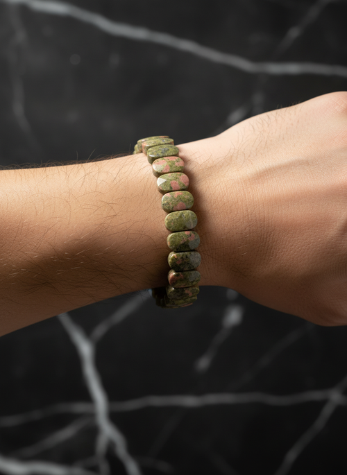 Sertifikalı Unakit Doğal Taş Bileklik – Özel Rolex Kesim