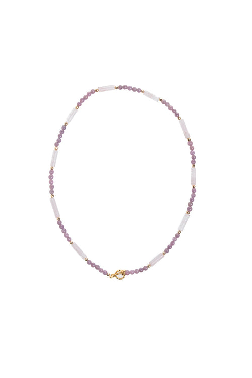 Sertifikalı Yakut, Pembe Kuvars Altın Kaplama Gümüş Kapama Kolye