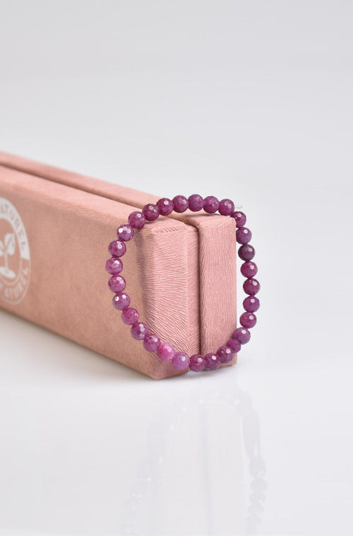 Sertifikalı Yakut Doğal Taş 6 mm Bileklik