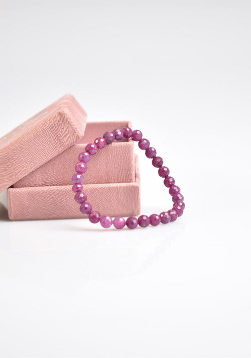 Sertifikalı Yakut Doğal Taş 6 mm Bileklik