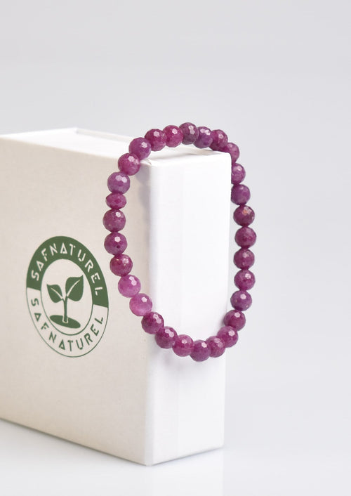 Sertifikalı Yakut Doğal Taş 6 mm Bileklik