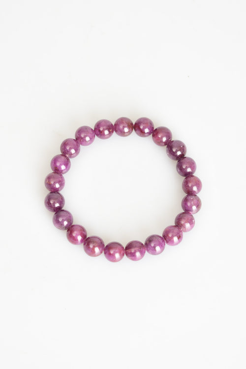 Sertifikalı Yakut Doğal Taş Bileklik 8 mm