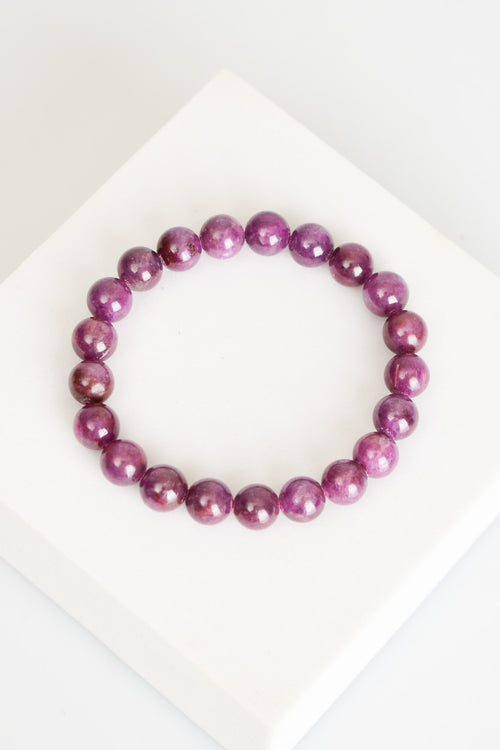 Sertifikalı Yakut Doğal Taş Bileklik 8 mm