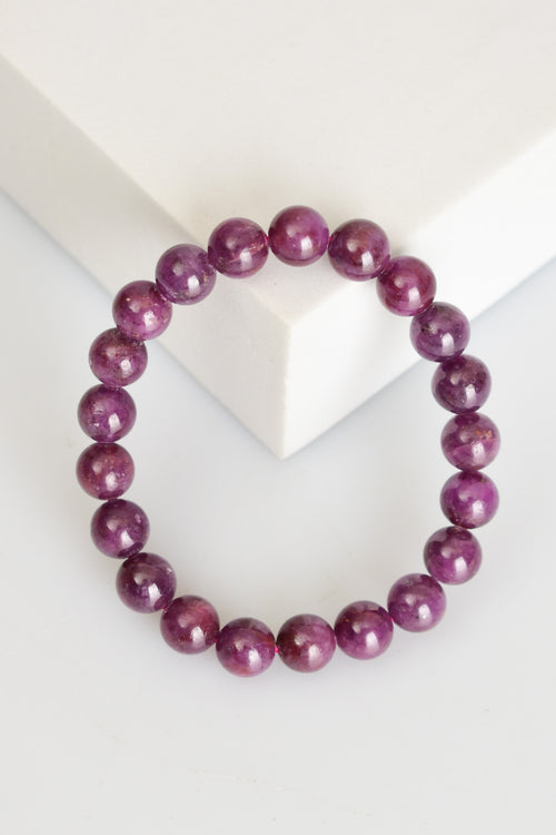 Sertifikalı Yakut Doğal Taş Bileklik 8 mm