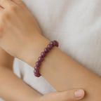 Sertifikalı Yakut Doğal Taş Bileklik 8 mm