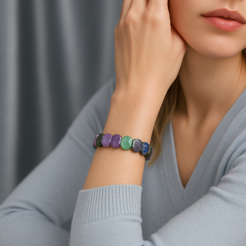 Sertifikalı Yay Burcu Doğal Taş Geniş Kesim Bileklik
