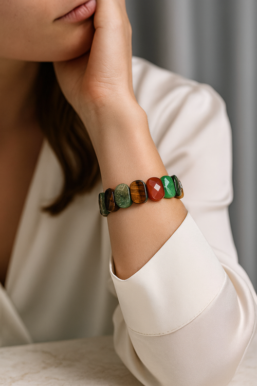 Sertifikalı Yengeç Burcu Doğal Taş Geniş Kesim Bileklik