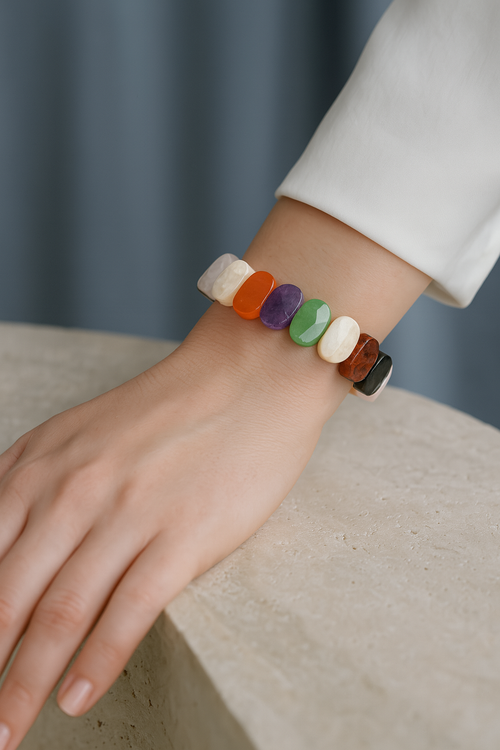 Sertifikalı Yengeç Burcu Doğal Taş Geniş Kesim Bileklik – Özel Üretim