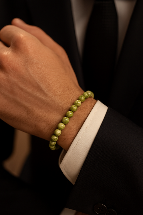 Sertifikalı Yeşim Doğal Taş Bileklik 6 mm