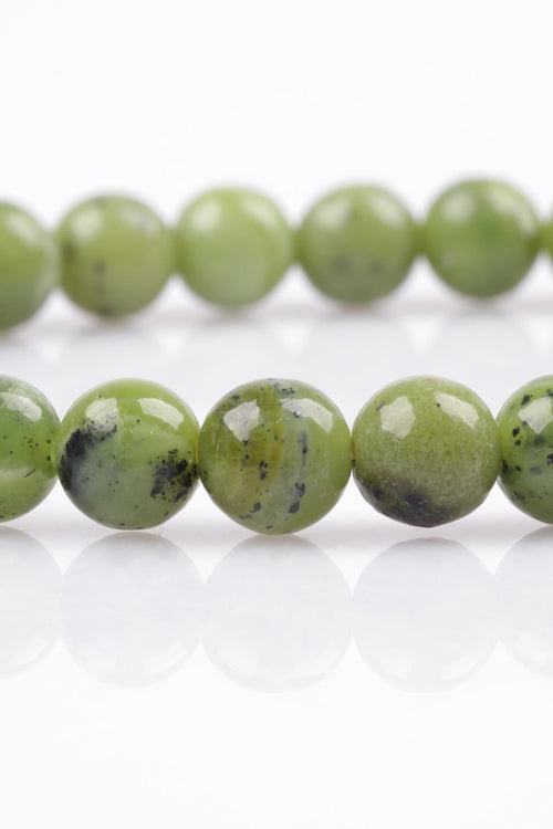 Sertifikalı Yeşim (Serpantin) Doğal Taş Bileklik 8 mm