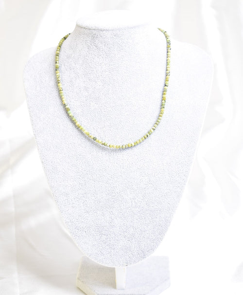 Sertifikalı Yeşim Serpantin Doğal Taş Kolye ve Bileklik Takımı 4 mm