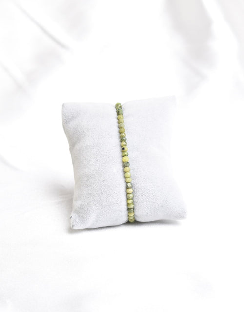 Sertifikalı Yeşim Serpantin Doğal Taş Kolye ve Bileklik Takımı 4 mm