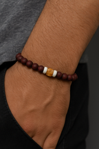 Sitrin- Anjelit - Gül Ağacı Doğal Taş Erkek Bileklik