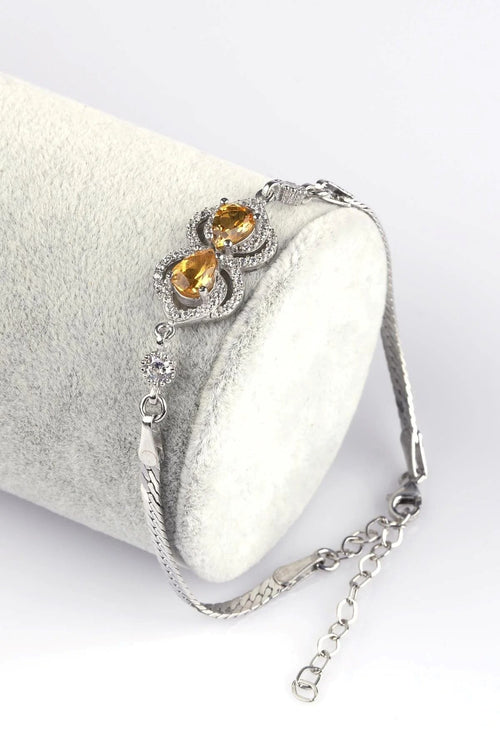 Citrine Natural Stone 925 Sterling Silver Bracelet