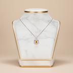 Sitrin Doğal Taş 925 Ayar Gümüş Kolye