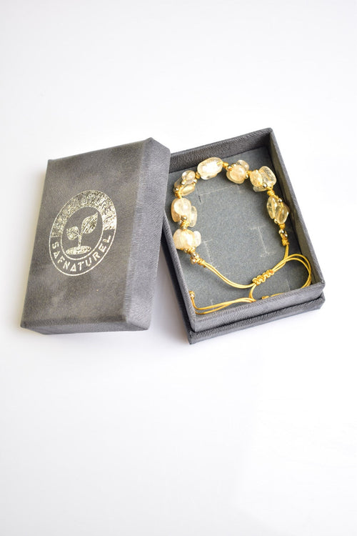 Citrine Natural Stone Macrame Bracelet