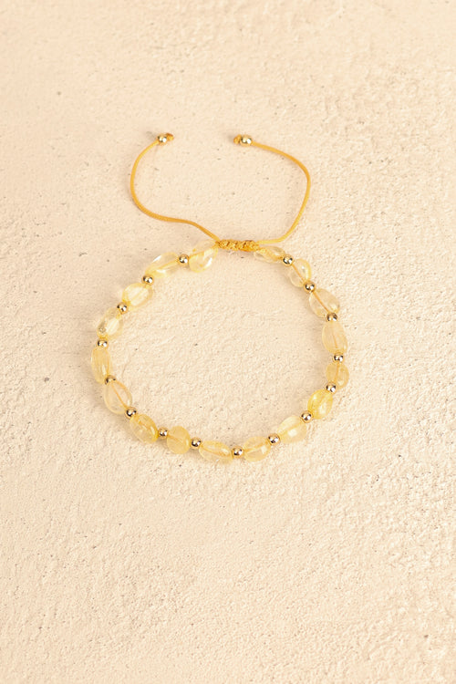 Sitrin Doğal Taş Makrome Bileklik