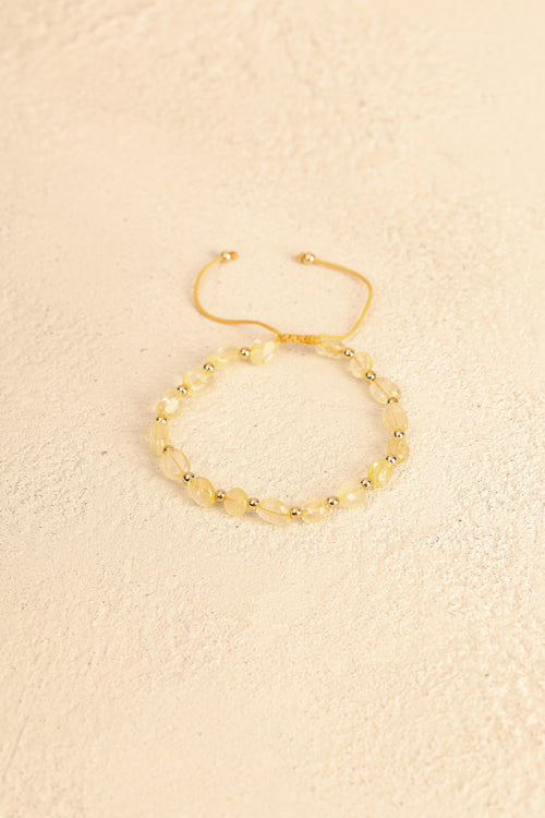 Sitrin Doğal Taş Makrome Bileklik