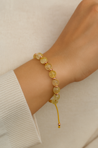 Sitrin Doğal Taş Makrome Örme Bileklik