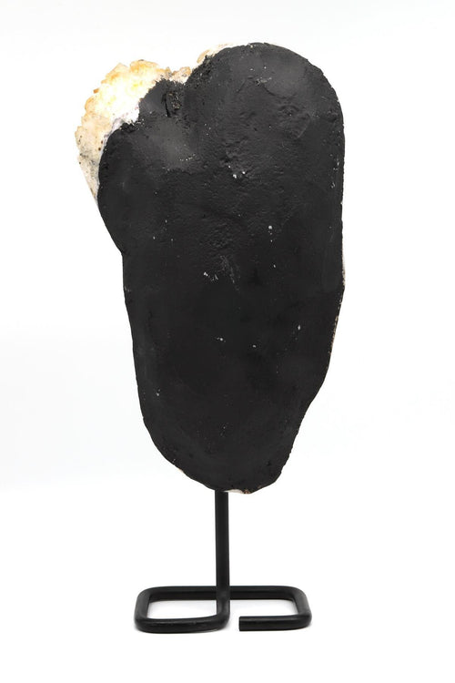 Citrine Natural Stone Raw Piece with Stand | Bright Yellow Crystal Collection and Decorative Natural Stone