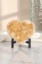 Citrine Natural Stone Heart with Stand