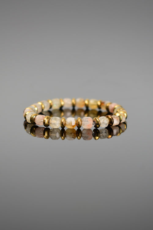 Citrine - Hematite Natural Stone Bracelet 6 mm