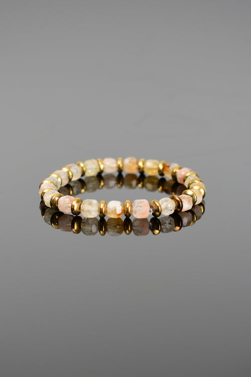 Citrine - Hematite Natural Stone Bracelet 6 mm