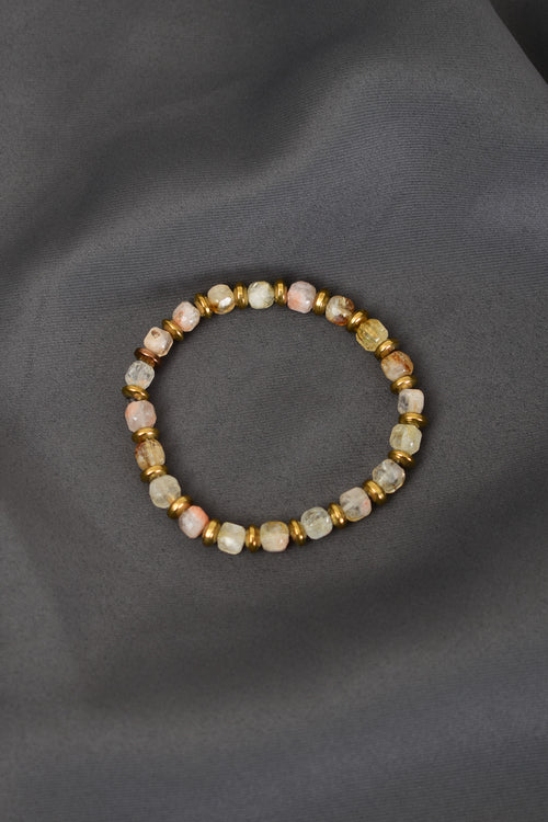 Citrine - Hematite Natural Stone Bracelet 6 mm
