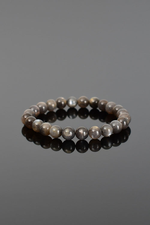 Siyah Ay Taşı Doğal Taş Bileklik 7 mm