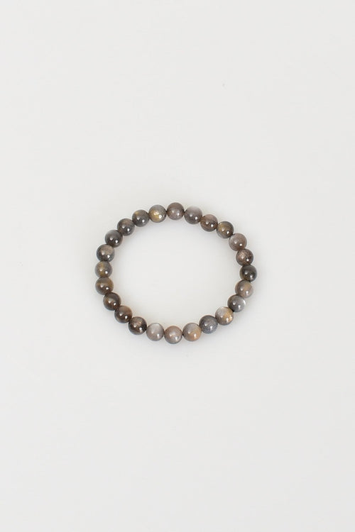 Siyah Ay Taşı Doğal Taş Bileklik 7 mm