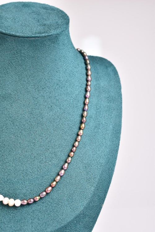 Siyah Beyaz Okyanus İncisi Kolye