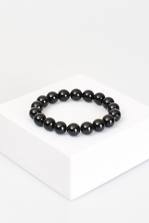 Siyah Turmalin Doğal Taş Bileklik 10 mm