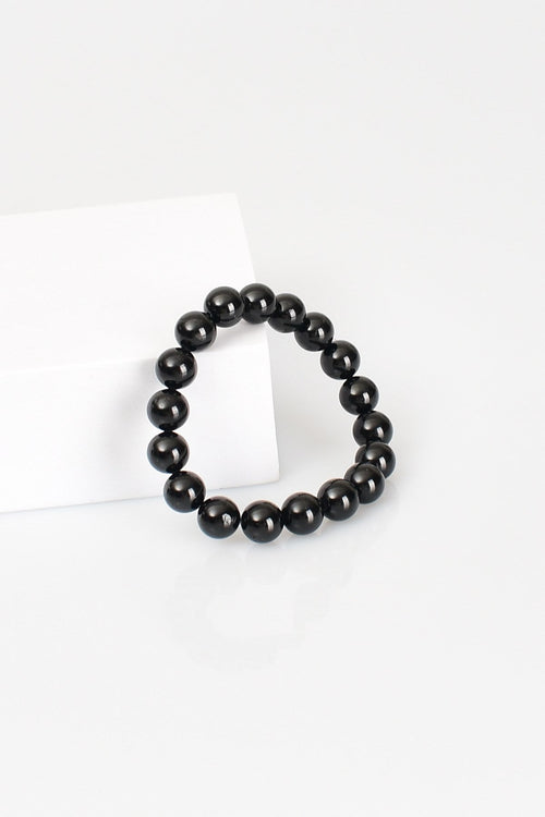 Siyah Turmalin Doğal Taş Bileklik 10 mm