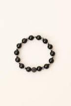 Siyah Turmalin - Hematit 10 mm Doğal Taş Zirkon Aparatlı Bileklik