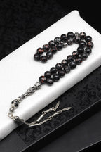 Black Variscite Natural Stone Prayer Beads 8 mm Sphere Cut