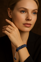 Sodalite Natural Stone Double Row Macrame Bracelet 8 mm