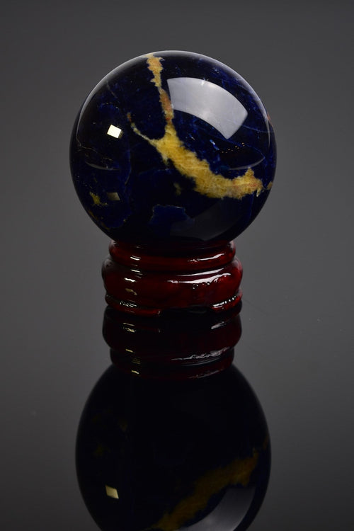 Sodalit Doğal Taş Standlı Küre