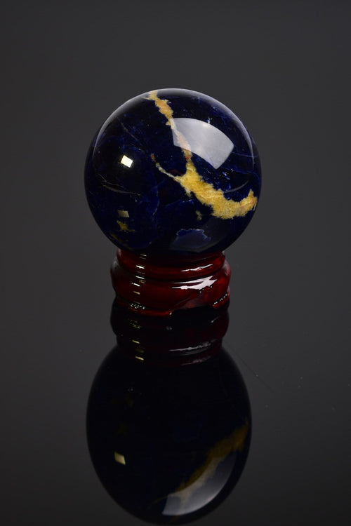 Sodalit Doğal Taş Standlı Küre