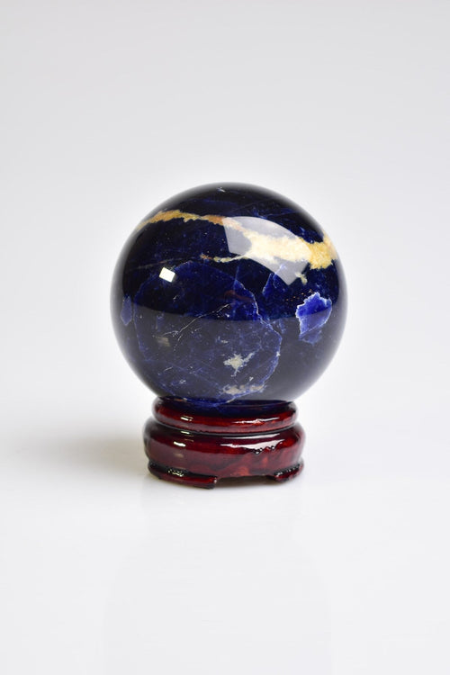 Sodalit Doğal Taş Standlı Küre