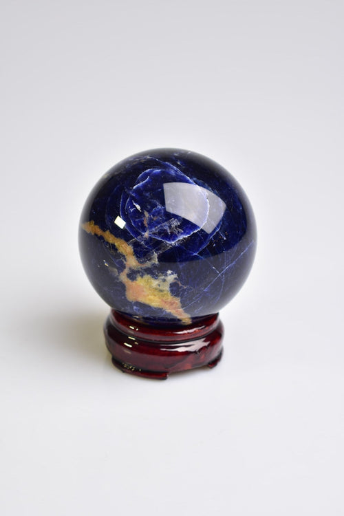 Sodalit Doğal Taş Standlı Küre
