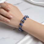 Sodalit Doğal Taş Üçlü Makrome Bileklik
