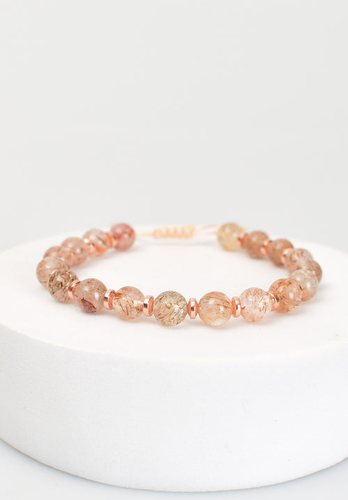 Süper Seven (Kuvars ) Doğal Taş Makrome Bileklik - Görsel 4 - Safnaturel